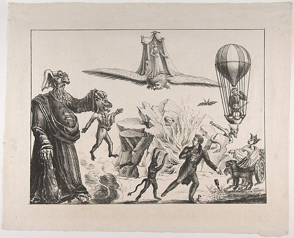 Monsters  Monkeys  and Men c1820-Anonymous,French,Austrian o,  Poster Print Wall Art