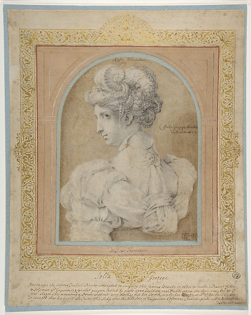 Bust of a Woman with an Elaborate Coiffure c1530-Rosso Fiorent,  Poster Print Wall Art