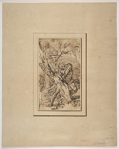 Milo of Crotona 1615–73-Salvator Rosa  1615–1673 Rome),  Poster Print Wall Art