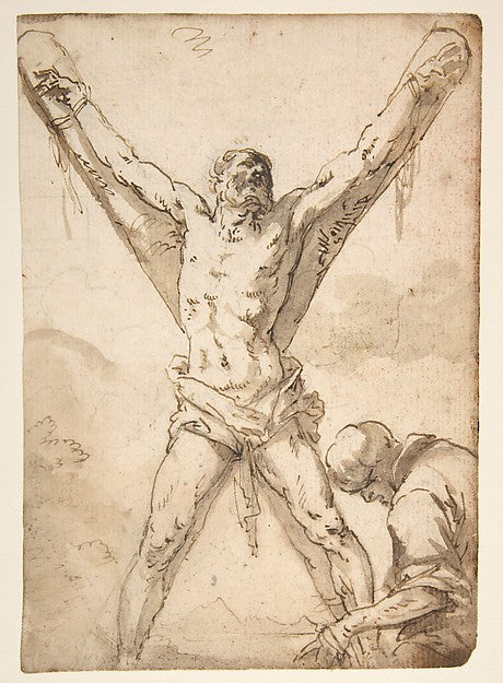 Martyrdom of St. Andrew 1615–73-Salvator Rosa  1615–1673 Rome),  Poster Print Wall Art