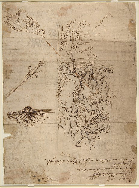 Study for a Judgment of Paris and Other Figure Studies 1615–73,  Poster Print Wall Art