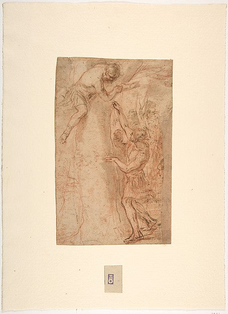 Two Warriors  One Standing  The Other Clinging to a Tree 1599–,  Poster Print Wall Art