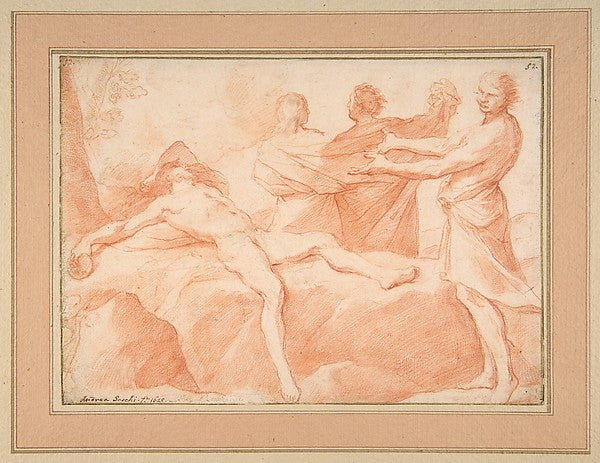 The Drunkenness of Noah 1599–1661-Andrea Sacchi  c1599–1661 Ro,  Poster Print Wall Art