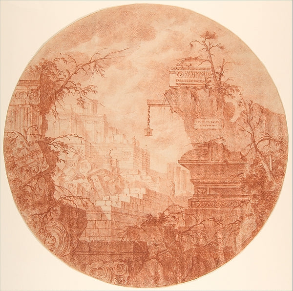 Architectural Fantasy c1785–90-Jean Laurent Legeay,  Poster Print