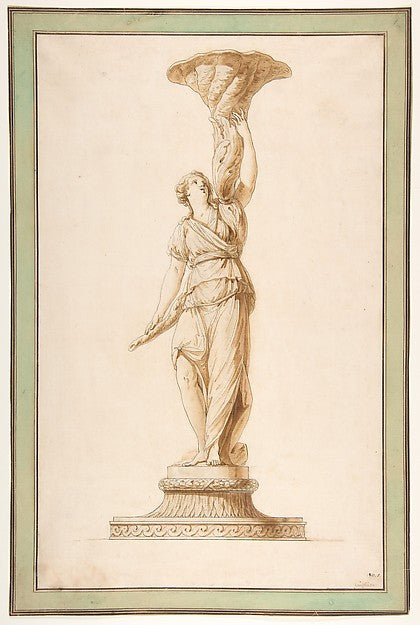 Design for a Torchère c1770–90-Jean Jacques François Le Barbie, Poster Print