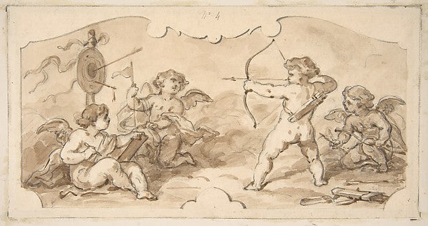 Design of putti at play second half 19th cent-Jules-Edmond-Cha,  Poster Print Wall Art