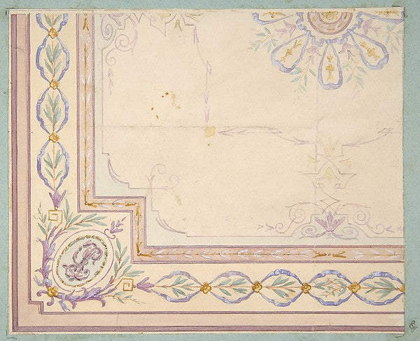Design for a ceiling second half 19th cent-Jules-Edmond-Charle,  Poster Print Wall Art