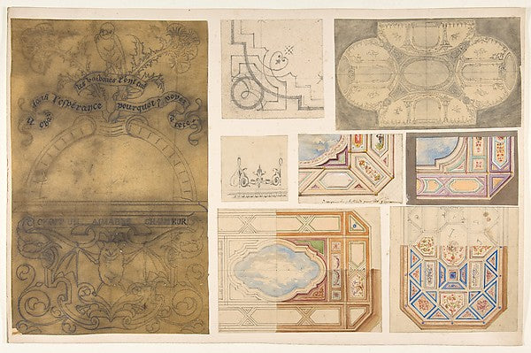 Eight designs for a ceiling second half 19th cent-Jules-Edmond,  Poster Print Wall Art