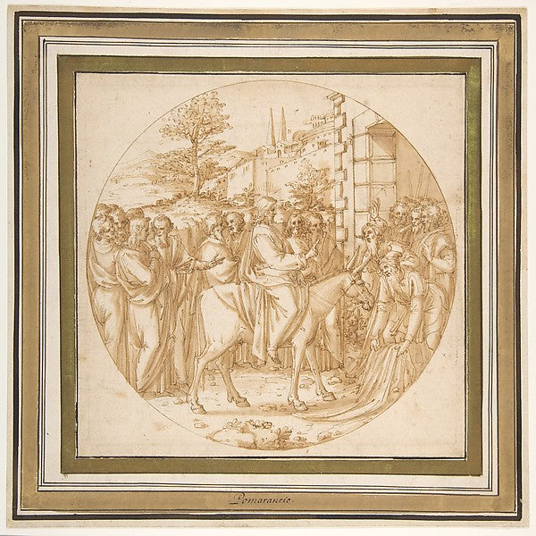 The Entrance of Christ into Jerusalem 16th cent-Attributed to,  Poster Print Wall Art