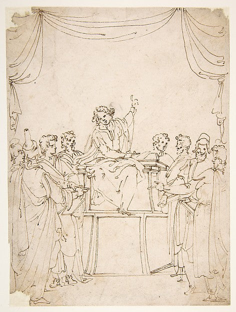 Jesus Disputing with the Doctors in the Temple  16th cent-Erco,  Poster Print Wall Art