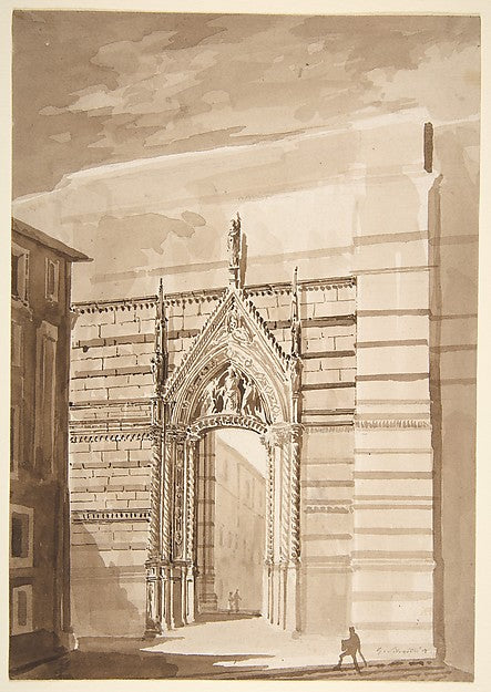 View of the Entrance to the Piazza del Duomo from the Piazza S,  Poster Print Wall Art
