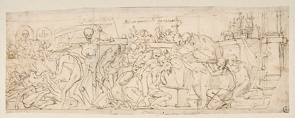 Allegory of Penance and Death 1612–50-Pietro Testa,  Poster Print Wall Art