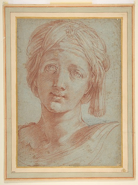 Head of a Young Woman Wearing a Turban 1577–1668-Alessandro Ti,  Poster Print Wall Art