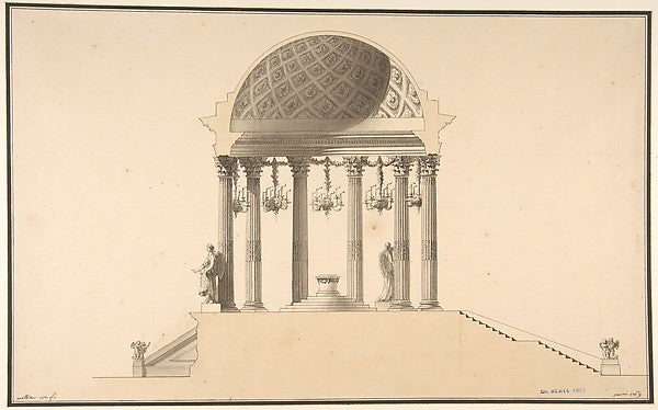 Design for a Section of a Domed Corinthian Temple 1769-Pierre,  Poster Print