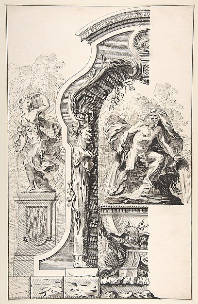 Study for a Garden Capriccio n.d.-Workshop of Gilles-Marie Opp,  Poster Print