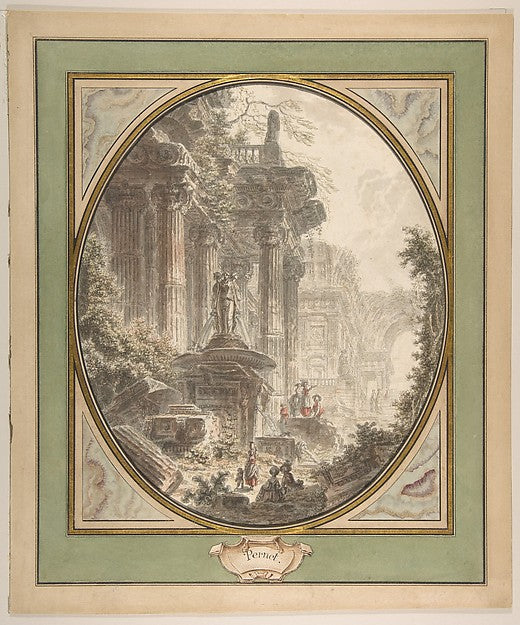 Architectural Capriccio c1780–1800-Jean Henri Alexandre Pernet,  Poster Print