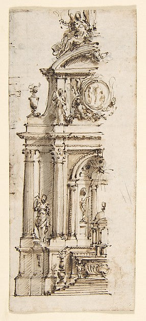 Design for the Left Half of an Altar 1730–66-Mauro Antonio Tes,  Poster Print