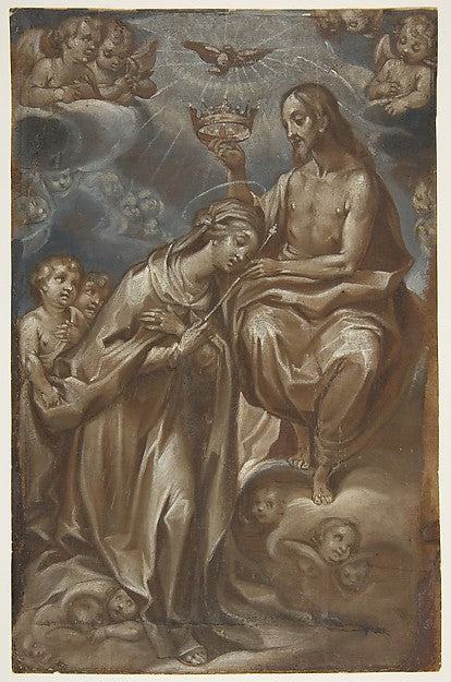 The Coronation of the Virgin 1605-Francesco Vanni,  Poster Print Wall Art