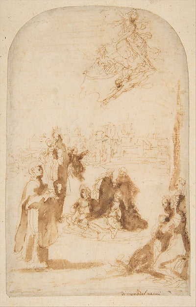 Saint Hyacinth Walking on the Waters 1599-Francesco Vanni,  Poster Print Wall Art