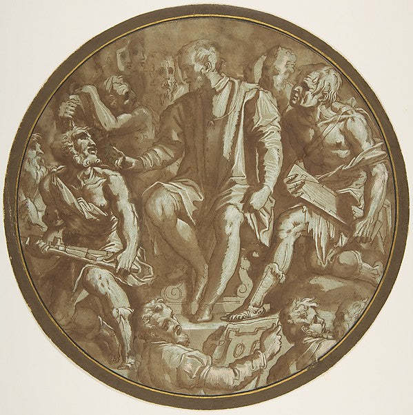 Grand Duke Cosimo I of Tuscany Surrounded by his Artists. c155,  Poster Print Wall Art