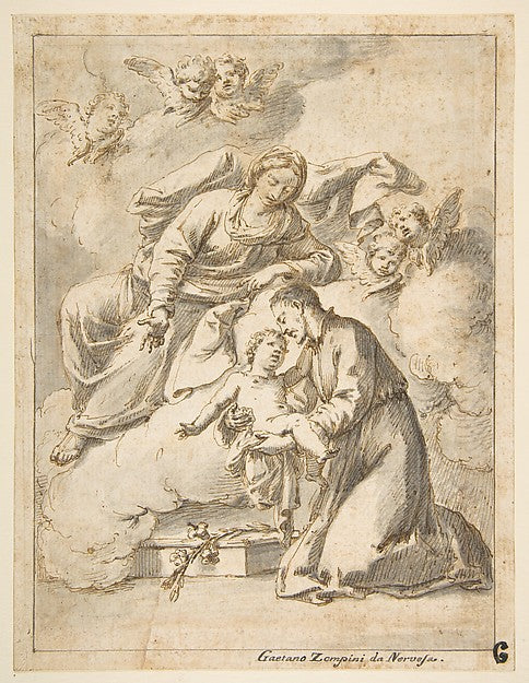 Saint Cajetan of Thiene Holding the Infant Jesus 1730–40-Gaeta,16x12"(A3) Poster