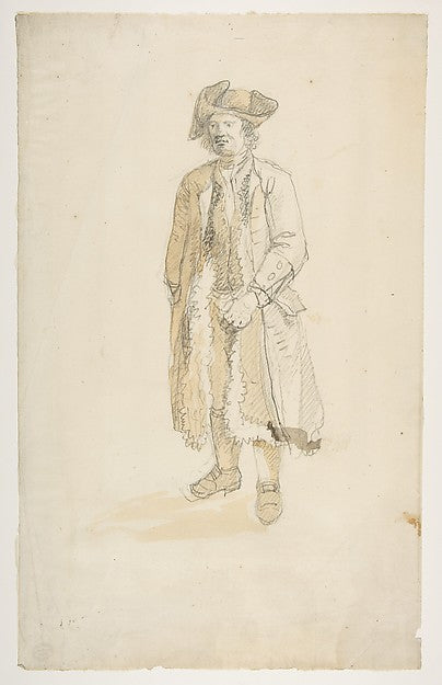 Man Standing in Three-Quarter View Facing Left 1702–88-attribu,  Poster Print Wall Art