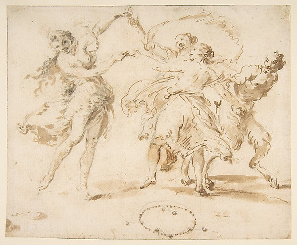Three Dancing Nymphs and a Satyr 1702–88-Francesco Zuccarelli,  Poster Print Wall Art
