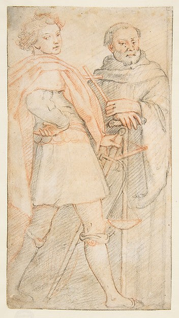 Saint Michael and Saint Giovanni Gualberto  1540/41–1609-After,  Poster Print Wall Art
