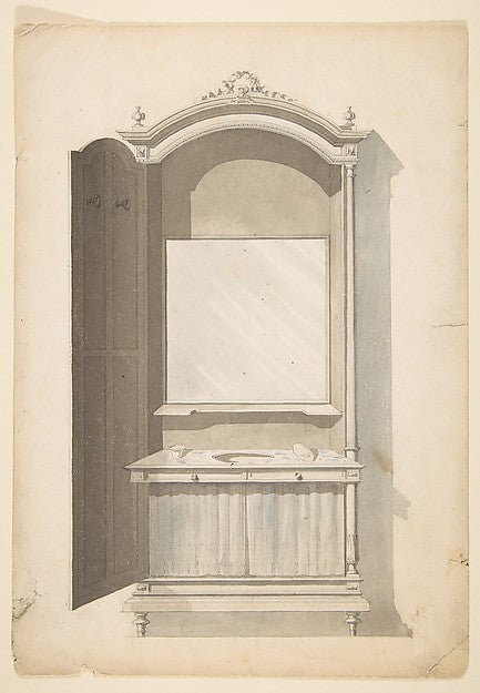 Design for a Sink and Vanity 19th cent-Anonymous, French, 19th,  Poster Print