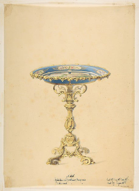 Design for a Round Porcelain Table with Polished Bronze 19th c,  Poster Print Wall Art