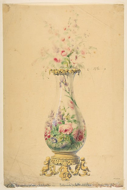 Design for a Vase 19th cent-Anonymous,French,19th cent,Desi,  Poster Print Wall Art