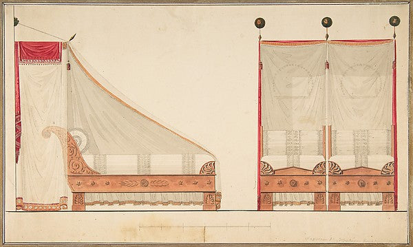 Design for a Bed and Canopy 18th cent-Circle of Charles Percie,  Poster Print