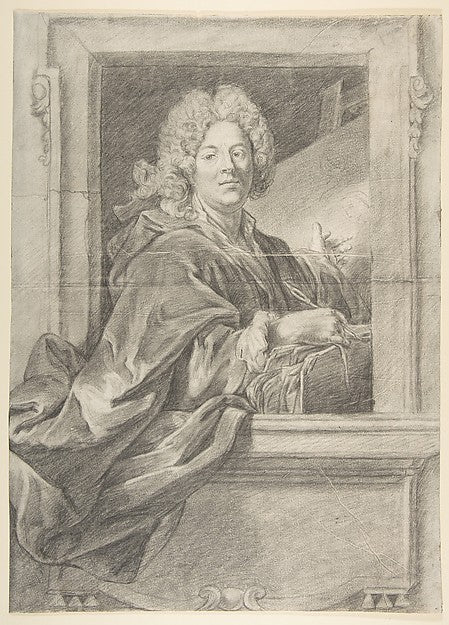 Preparation for Portrait Engraving of Artist in Frame 18th cen, Poster Print