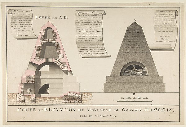 Cross-Section and Elevation of the Funeral Monument for Genera, Poster Print