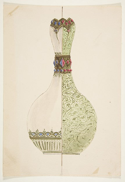 Two Designs for a Vase 19th cent-Anonymous,French,19th cent,  Poster Print Wall Art