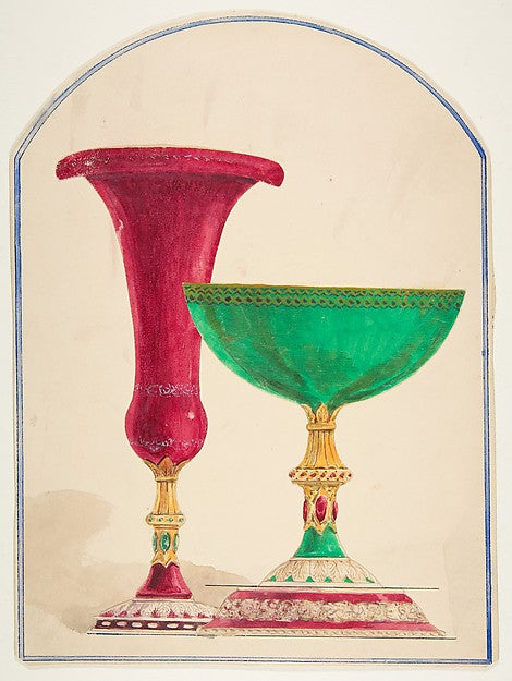 Design for Two Cups 19th cent-Anonymous,French,19th cent,  Poster Print Wall Art