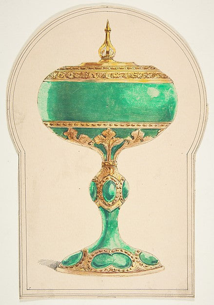 Design for a Chalice with Lid 19th cent-Anonymous,French,19t,  Poster Print Wall Art