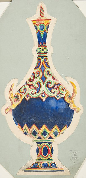 Design for a Vase with Lid c1851-Anonymous,French,19th cent,  Poster Print Wall Art