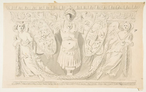 Design after a Roman Frieze 18th cent-Attributed to Anonymous,, Poster Print