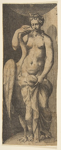 Leda and the swan ca 1531–76-Giulio Bonasone ,  Poster Print