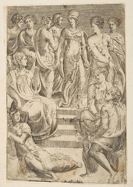 Minerva and the Arts and Sciences 16th cent-Giulio Bonasone, A,  Poster Print