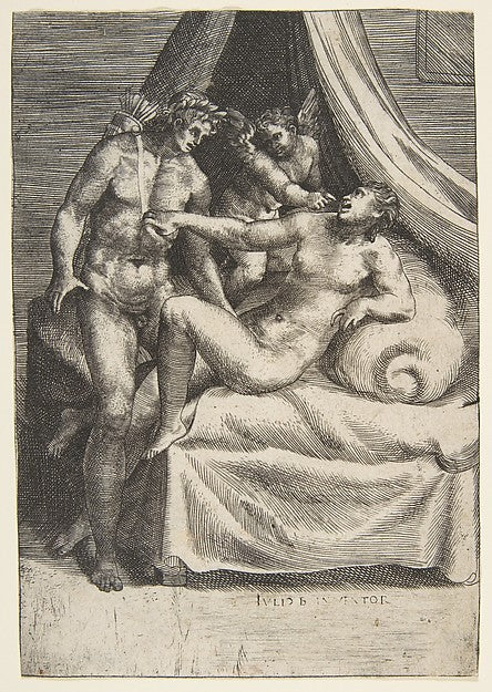 Apollo and Daphne  from 'The Loves of the Gods' c1531–76-Giuli,  Poster Print