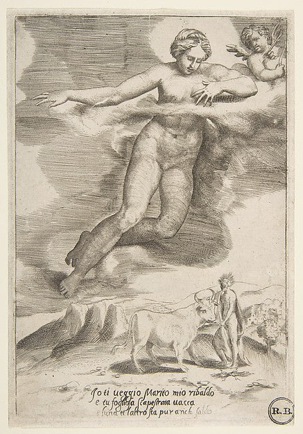 Juno watching Jupiter and Io  from 'The Loves of the Gods' 153,  Poster Print