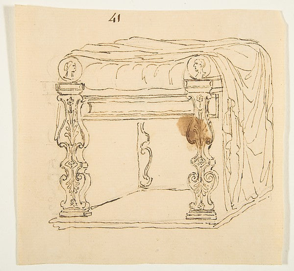 Drawing After an Antique Tabouret 19th cent-Anonymous, French,,  Poster Print