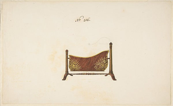 Design for a Firescreen  19th cent-Anonymous, French, 19th cen,  Poster Print
