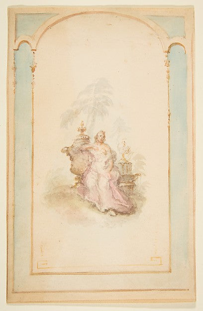 Ornament Design for Wall Panel 19th cent-Anonymous, French, 19,  Poster Print