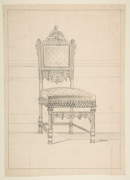 Wainscott Chair Design with a Panel Depicting Leda and the Swa,16x12"(A3)Poster