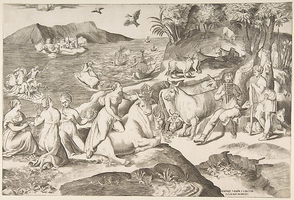 The Rape of Europa 1546-Giulio Bonasone,After Raphael , Poster Print