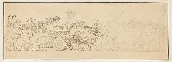Design for a Frieze with a Procession of Putti 19th cent-Anony, Poster Print