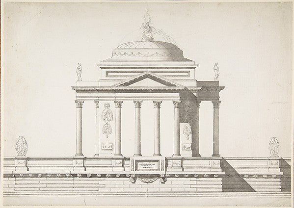 Elevation of a Domed Corinthian Temple 18th cent-Anonymous,Fr, Poster Print
